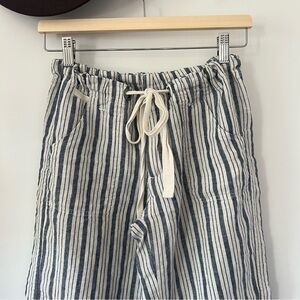 Striped Linen Straight Leg Pants